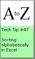 Sorting Alphabetically in Excel